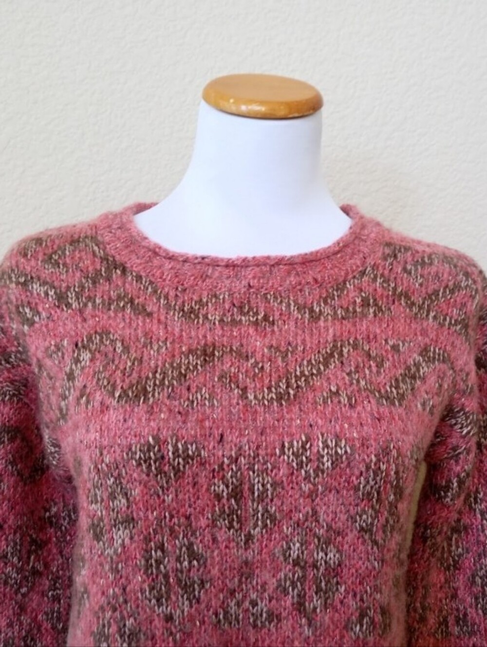 Sundance pink multi-texture sweater in a soft blended knit - Picture 3 of 8